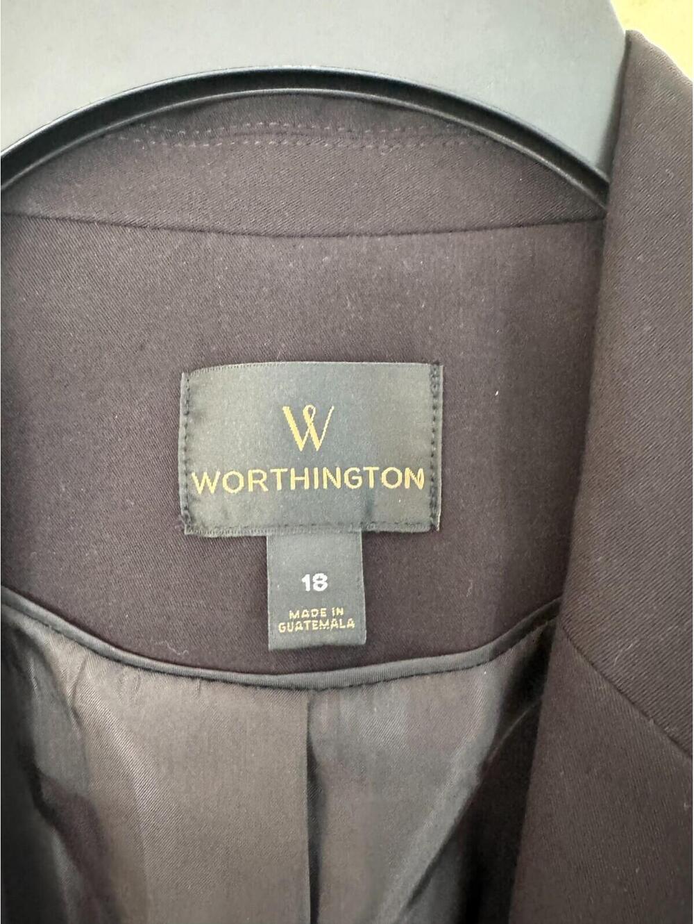 Worthington Womens Size 18 Black Blazer Jacket One Button Career Workwear - Picture 2 of 4